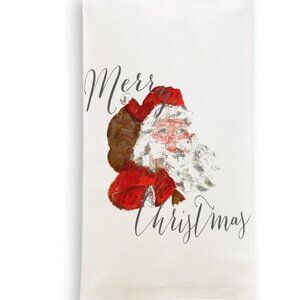 Kitchen Towel, Santa Head with Merry Christmas